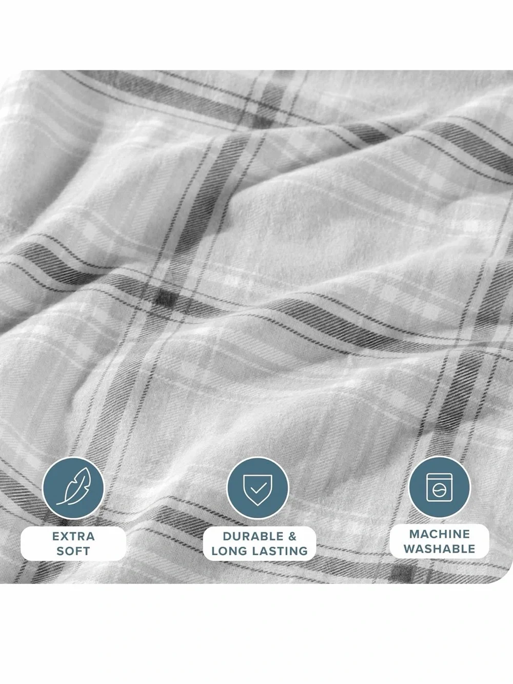 Bare Home Flannel Duvet Cover Set (Twin/Twin XL, Glencoe Tartan Plaid) 100% Cott